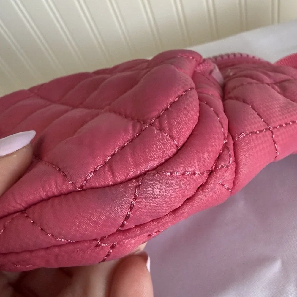 MZ Wallace Zinnia Pink Metro Quilted Sling Fanny Pack Belt Bag Handbag Purse